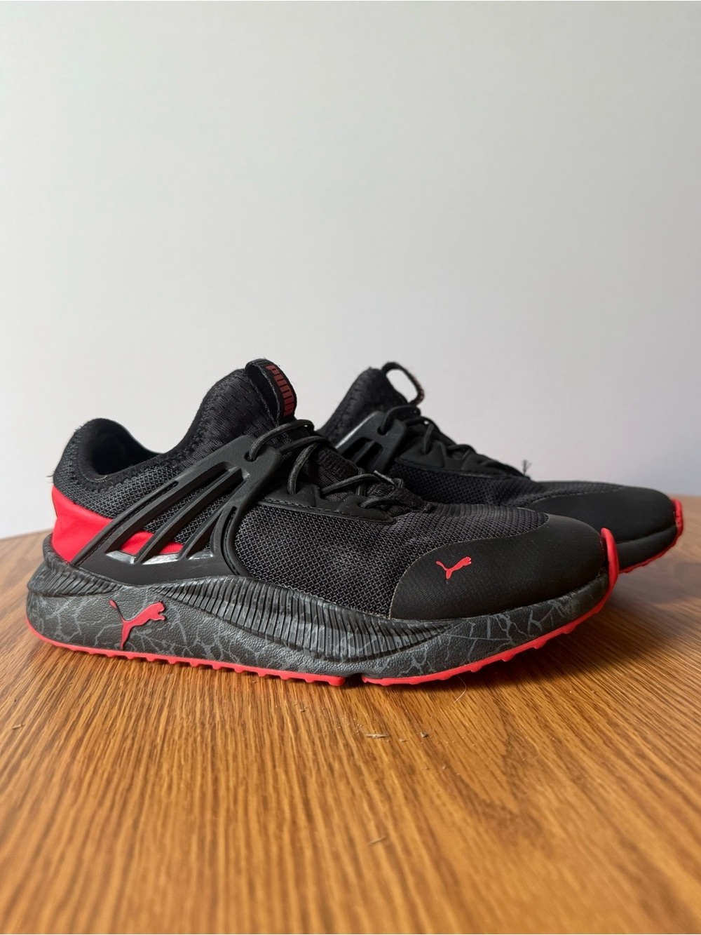 Kids Puma Black and Red Pacer Future 'Marble' Shoe U.S. Kids Size 3C (386819-01)